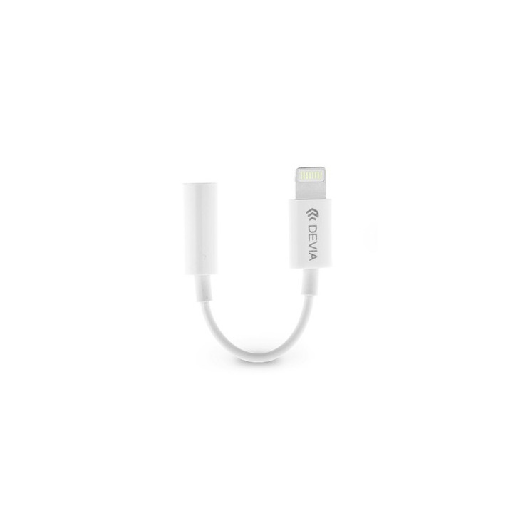 Devia lightning - 3,5 мм жак адаптер - Devia Smart Lightning към DC3.5 адаптер - бял