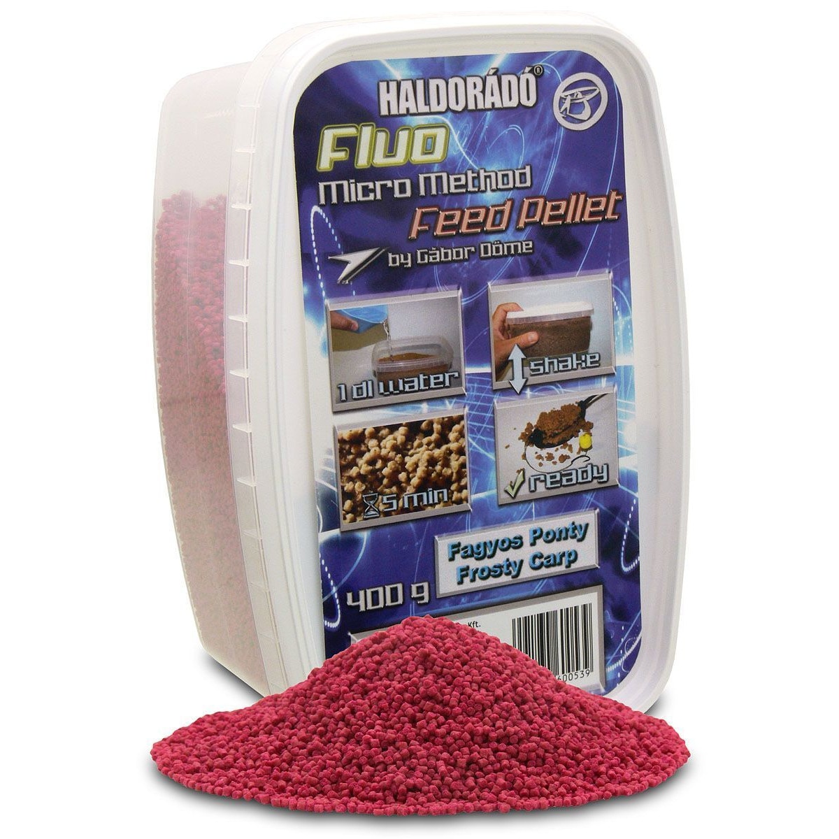 Pelete,Haldorado,Fluo Micro Method Feed Pellet - Crap Apa Rece 400 g