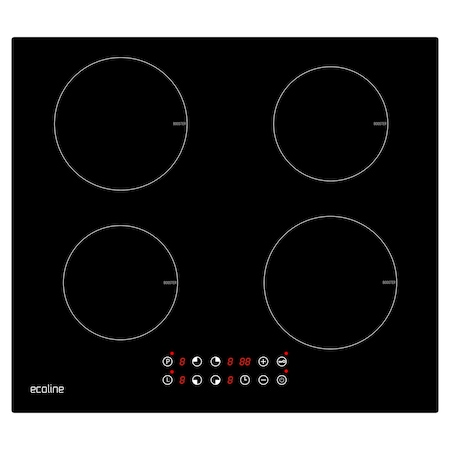 Plita incorporabila Pyramis ECOLINE PIT419, Inductie, 4 zone de gatit, Touch Control, Timer, Negru