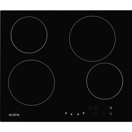 Plita incorporabila Pyramis ECOLINE PVT419, Vitroceramica, 4 zone de gatit, Touch Control, Timer, Negru