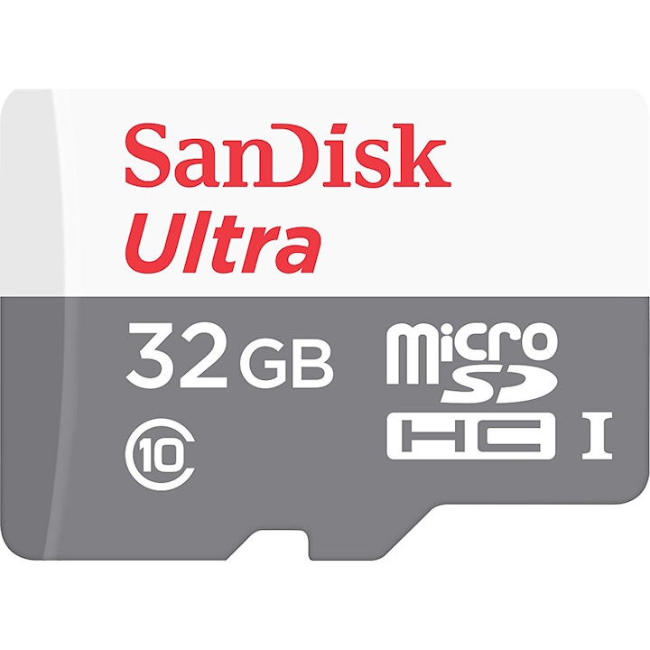 Card de memorie SanDisk Micro SD Ultra, 32GB, Class 10, UHS-I, 533x, 80 MB/s