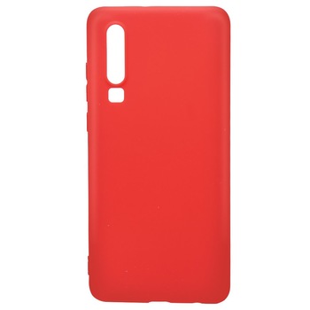 Husa Silicon Lemontti Silky pentru Huawei P30, Rosu Husa Silicon Lemontti Silky pentru Huawei P30, Rosu