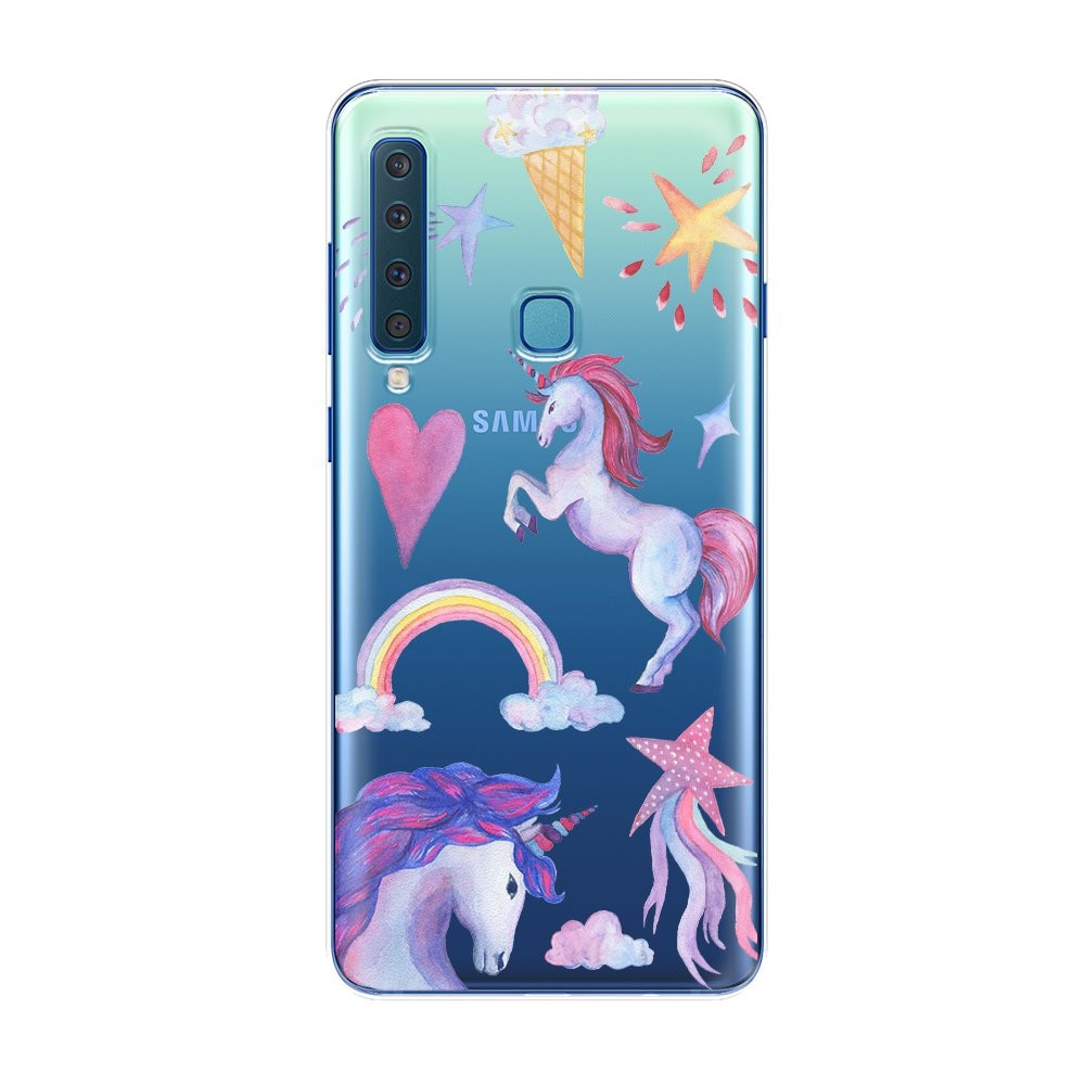 Husa Silicon Lemontti Art pentru Samsung Galaxy A9 2018, Unicorn