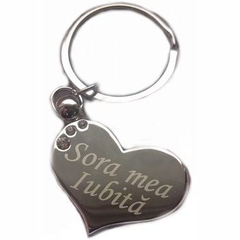 Breloc din metal gravat cu laser pentru femei - Sora mea iubita Breloc din metal gravat cu laser pentru femei - Sora mea iubita