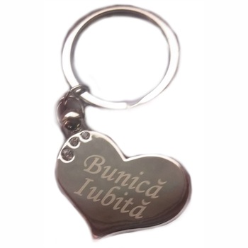 Breloc din metal gravat cu laser pentru femei - Bunica iubita Breloc din metal gravat cu laser pentru femei - Bunica iubita
