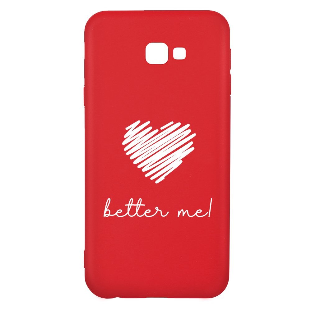 Husa Silicon Lemontti Red Silky Art pentru Samsung Galaxy J4 Plus, Better Me White