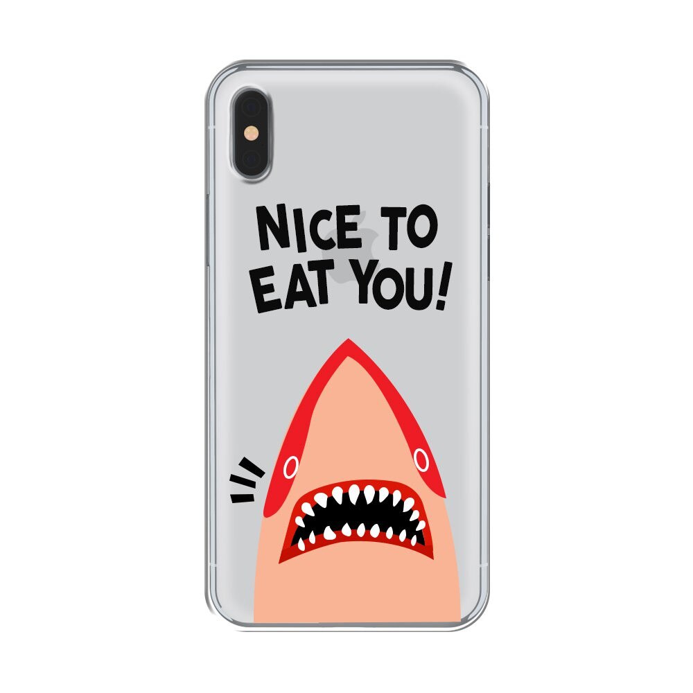 Husa Silicon Lemontti Art pentru iPhone XS / X, Nice To Eat You