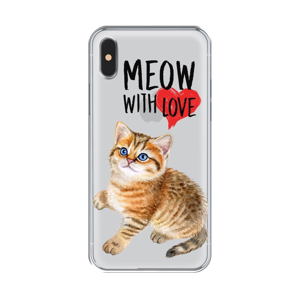 Husa Silicon Lemontti Art pentru iPhone XS / X, Meow With Love