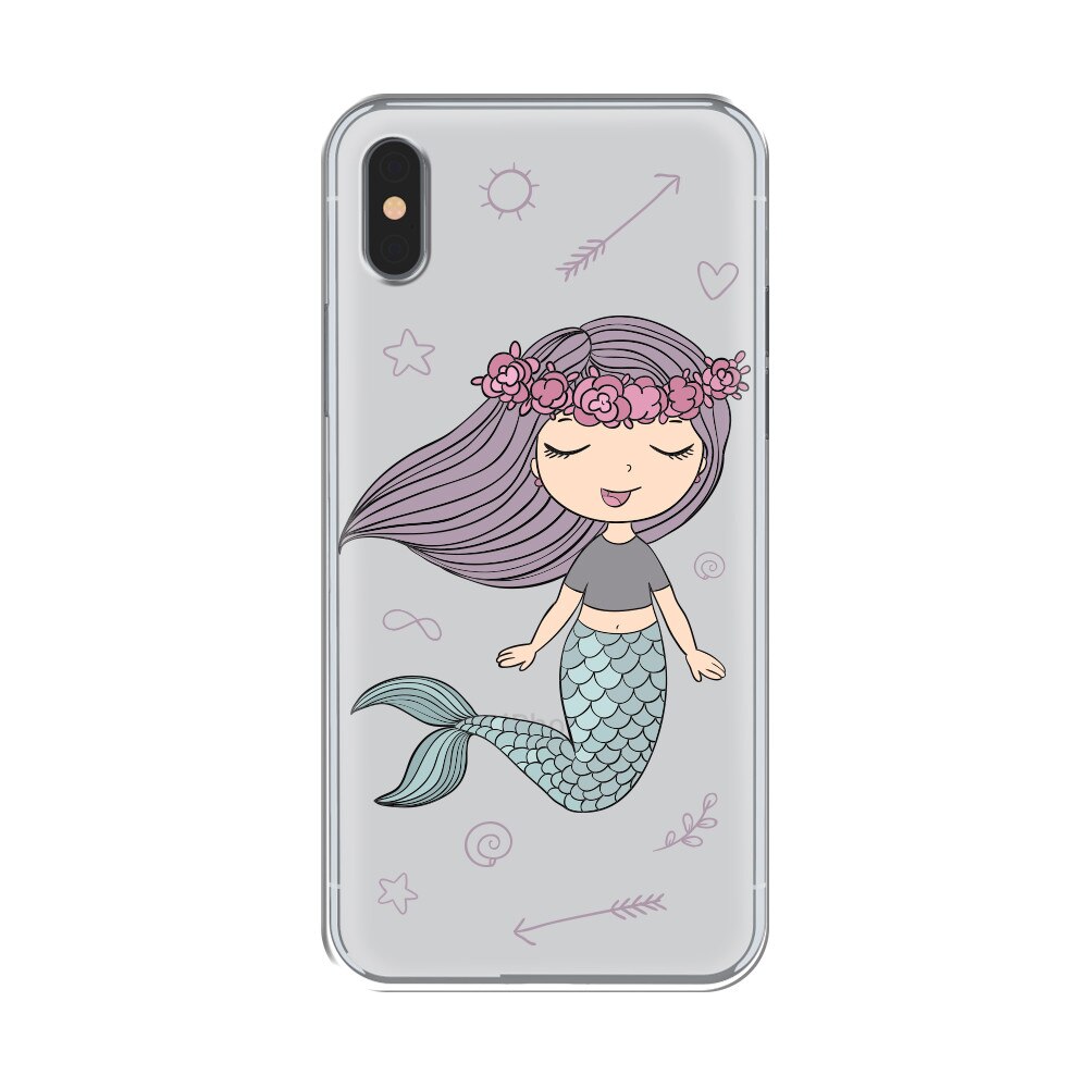 Husa Silicon Lemontti Art pentru iPhone XS / X, Little Mermaid