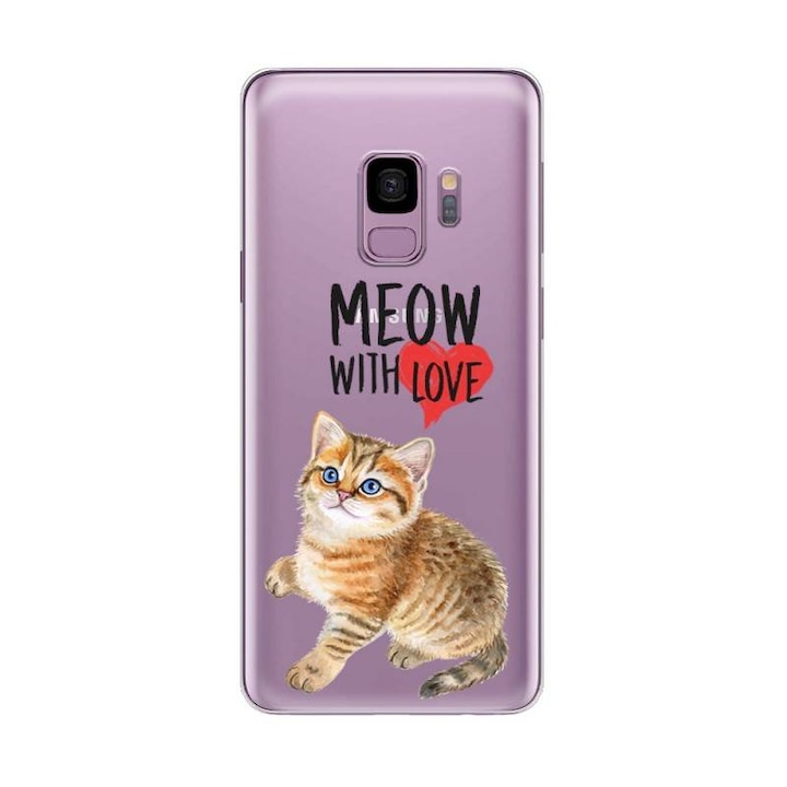 Husa Silicon Lemontti Art pentru Samsung Galaxy S9 G960, Meow With Love