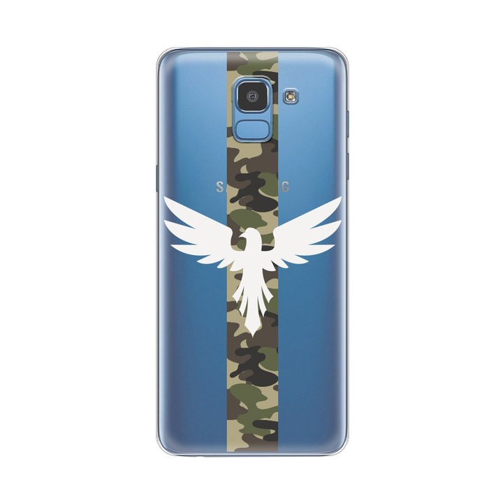 Husa Silicon Lemontti Art pentru Samsung Galaxy J6 2018, Army Eagle