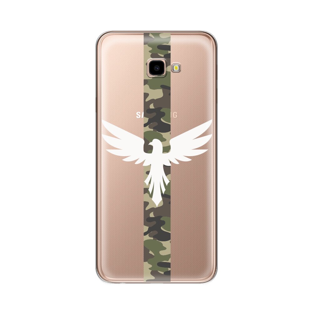 Husa Silicon Lemontti Art pentru Samsung Galaxy J4 Plus, Army Eagle