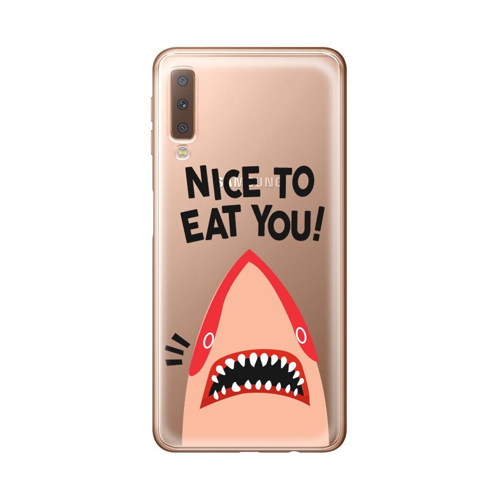 Husa Silicon Lemontti Art pentru Samsung Galaxy A7 2018, Nice To Eat You