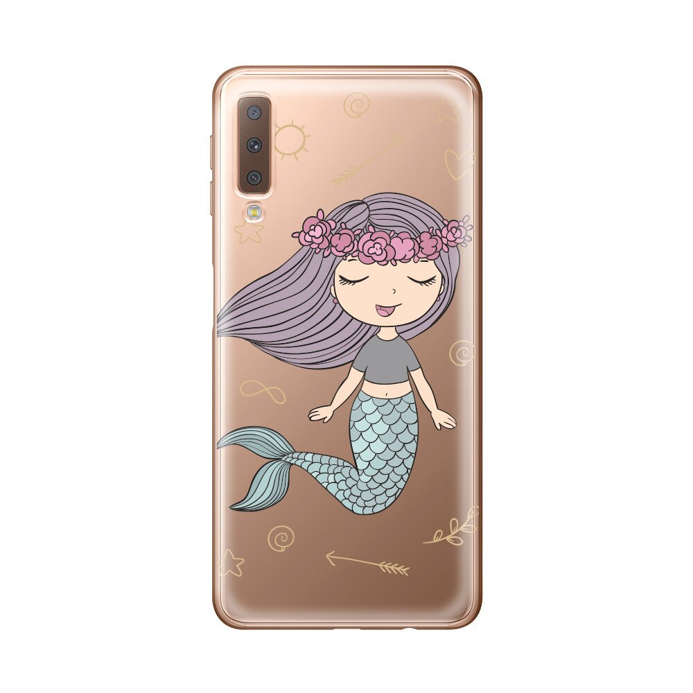Husa Silicon Lemontti Art pentru Samsung Galaxy A7 2018, Little Mermaid