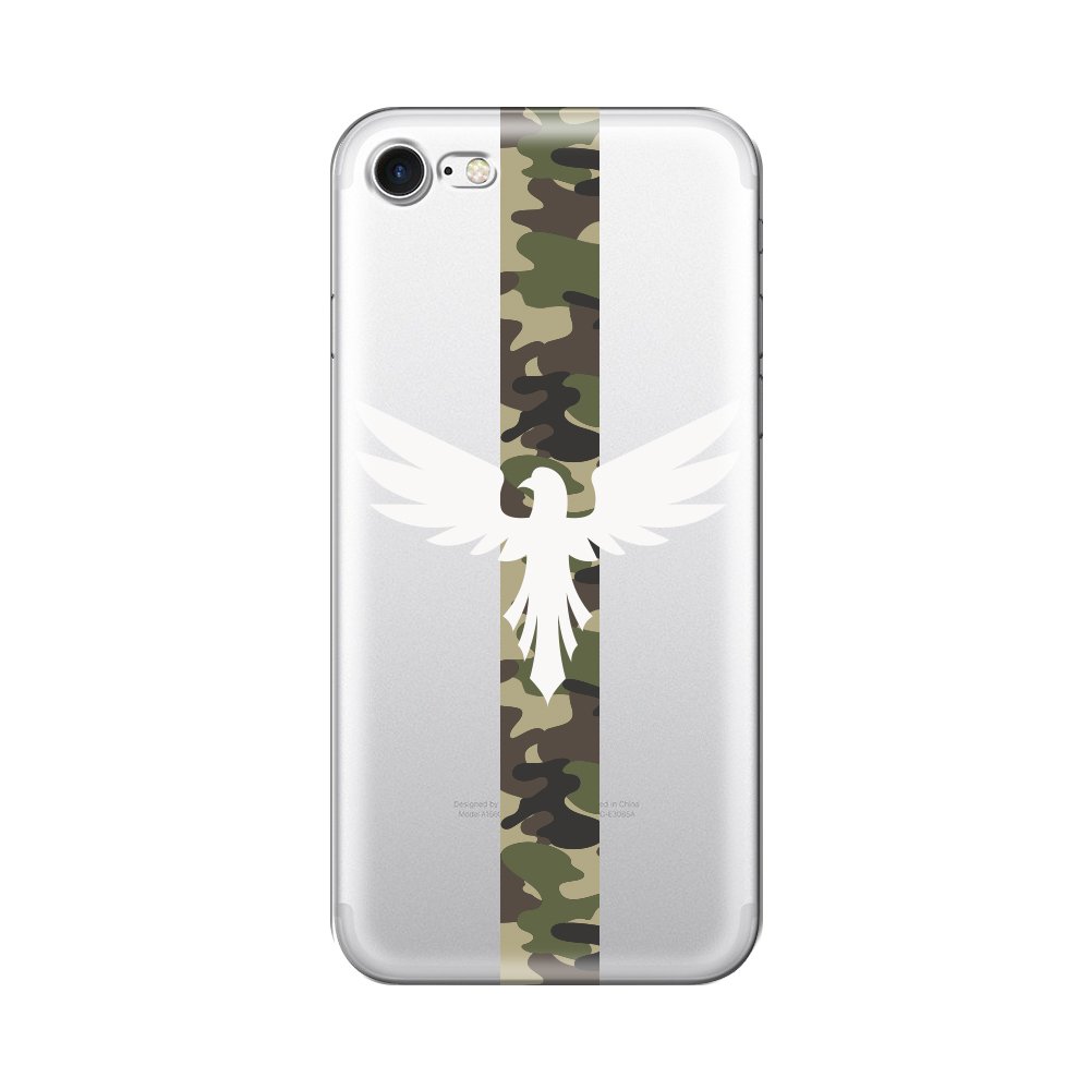 Husa Silicon Lemontti Art pentru iPhone 8 / 7, Army Eagle