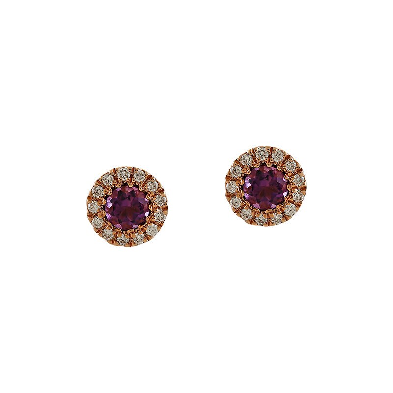 Cercei Deruvo Aur 18k Diamante, Ametiste E31188P-AMDR