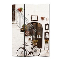 paravan 3 piese premium art factory truecolor urban multicolor bicicleta cu cos cu flori panza pe cadru de lemn decoratiuni pentru casa 105 x 150 cm 3 panouri x 35 x 150 cm imagen 25_0_
0