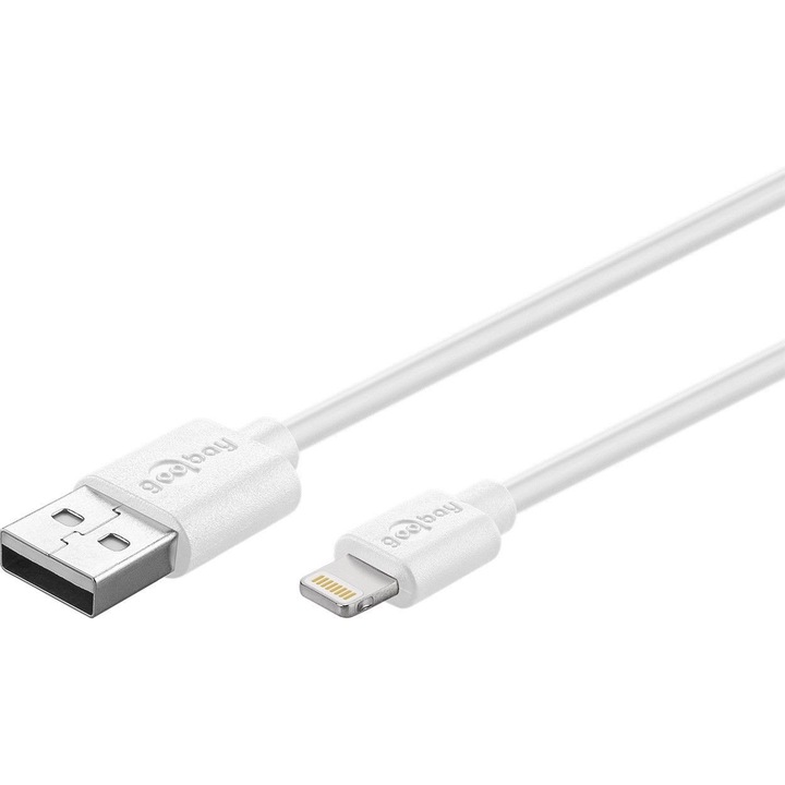 Goobay USB 2.0 A - Lightning MFI kábel, adat es toltes, 1m, fehér