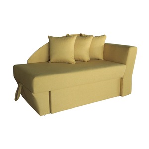 Canapea pat 1 persoana Camelia, Mobila Domnel, Extensibil si lada de depozitare, 150 x 80 cm, yellow, STG