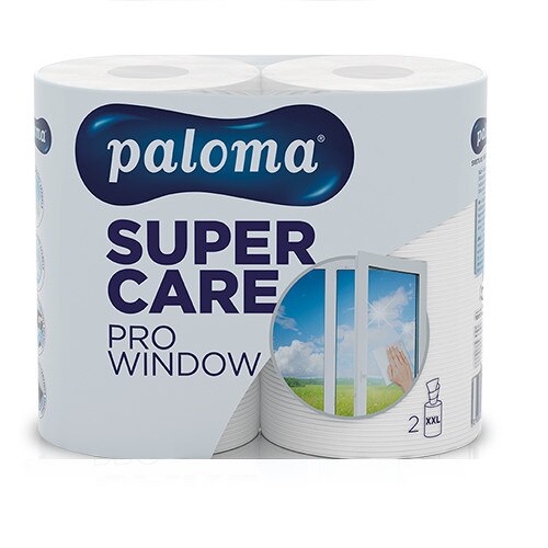 Prosop hartie Paloma pentru geamuri, 2 role