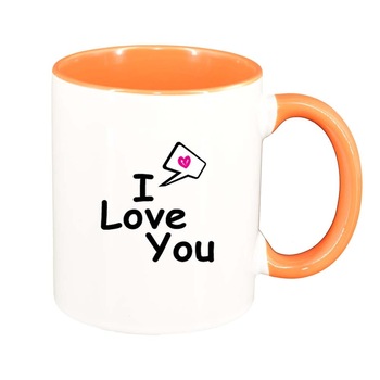 Cana Love, interior portocaliu, 330ml, D332 Cana Love, interior portocaliu, 330ml, D332