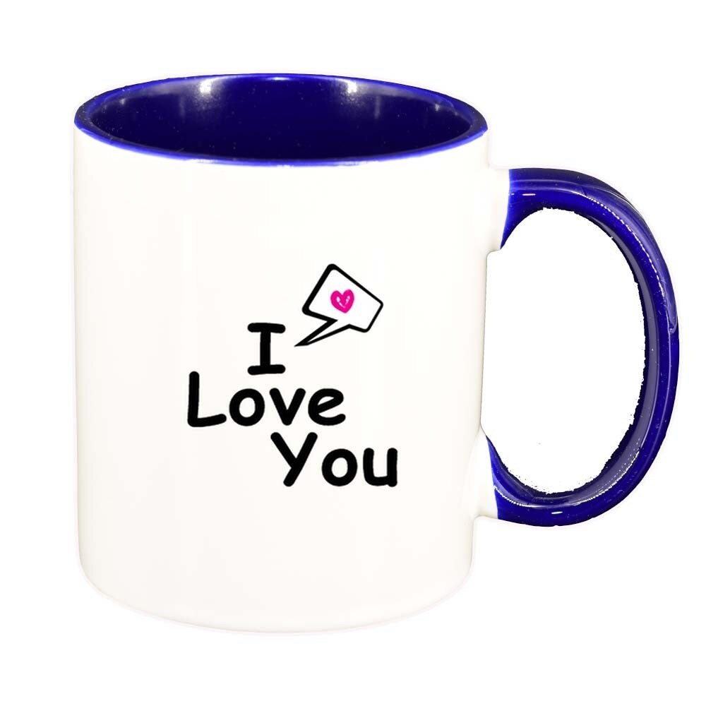 Cana Love, interior albastru inchis, 330ml, D332