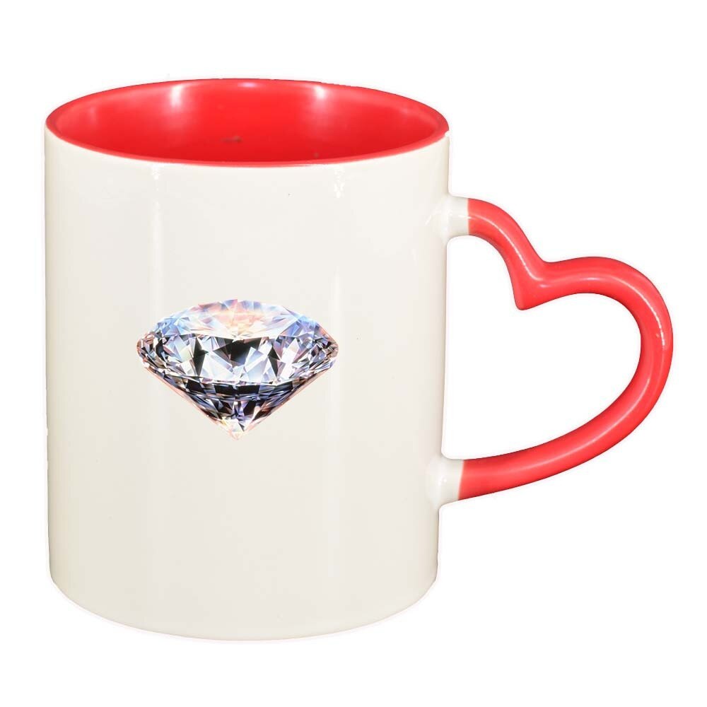 Cana Diamond, interior rosu, maner inima, 330ml, D325