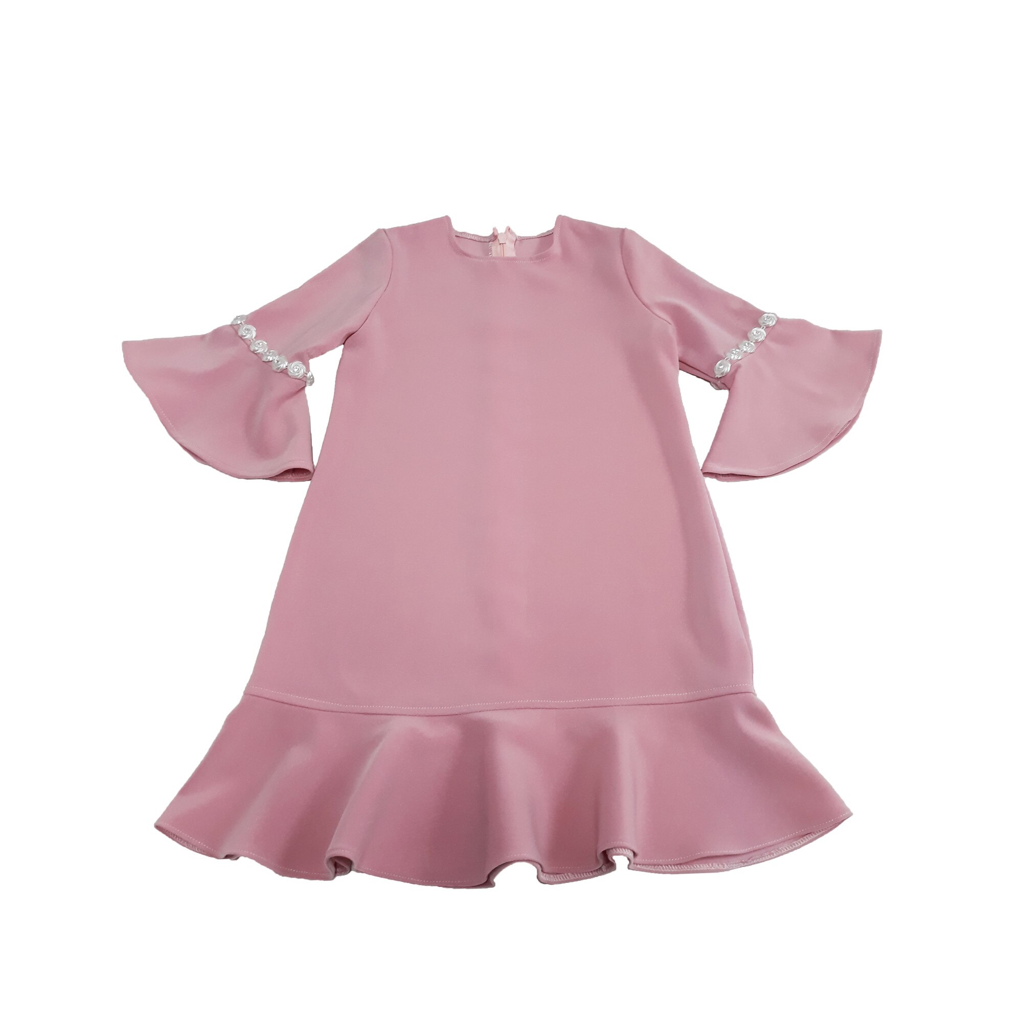 Rochie roz cu volanas Emanuel