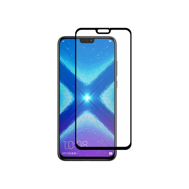 Стъклен Протектор 5D Full Glue за Huawei Honor 8X , Черен