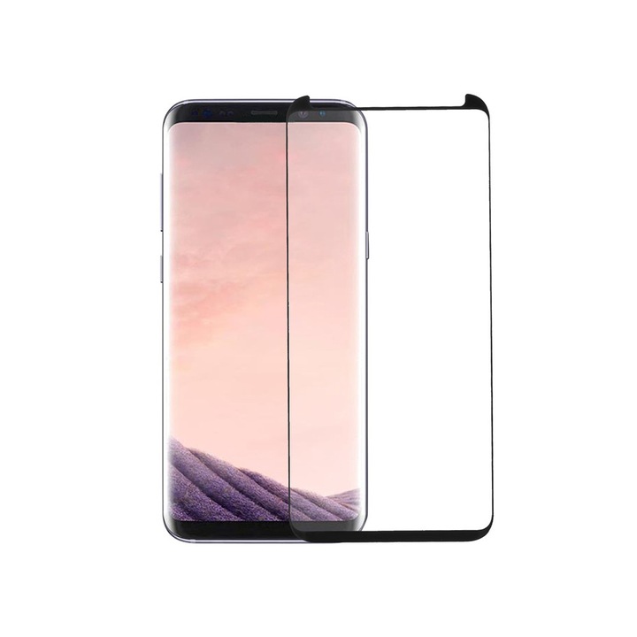 Стъклен Протектор RURIHAI 3D за Samsung Galaxy S8 SM-G950, Черен