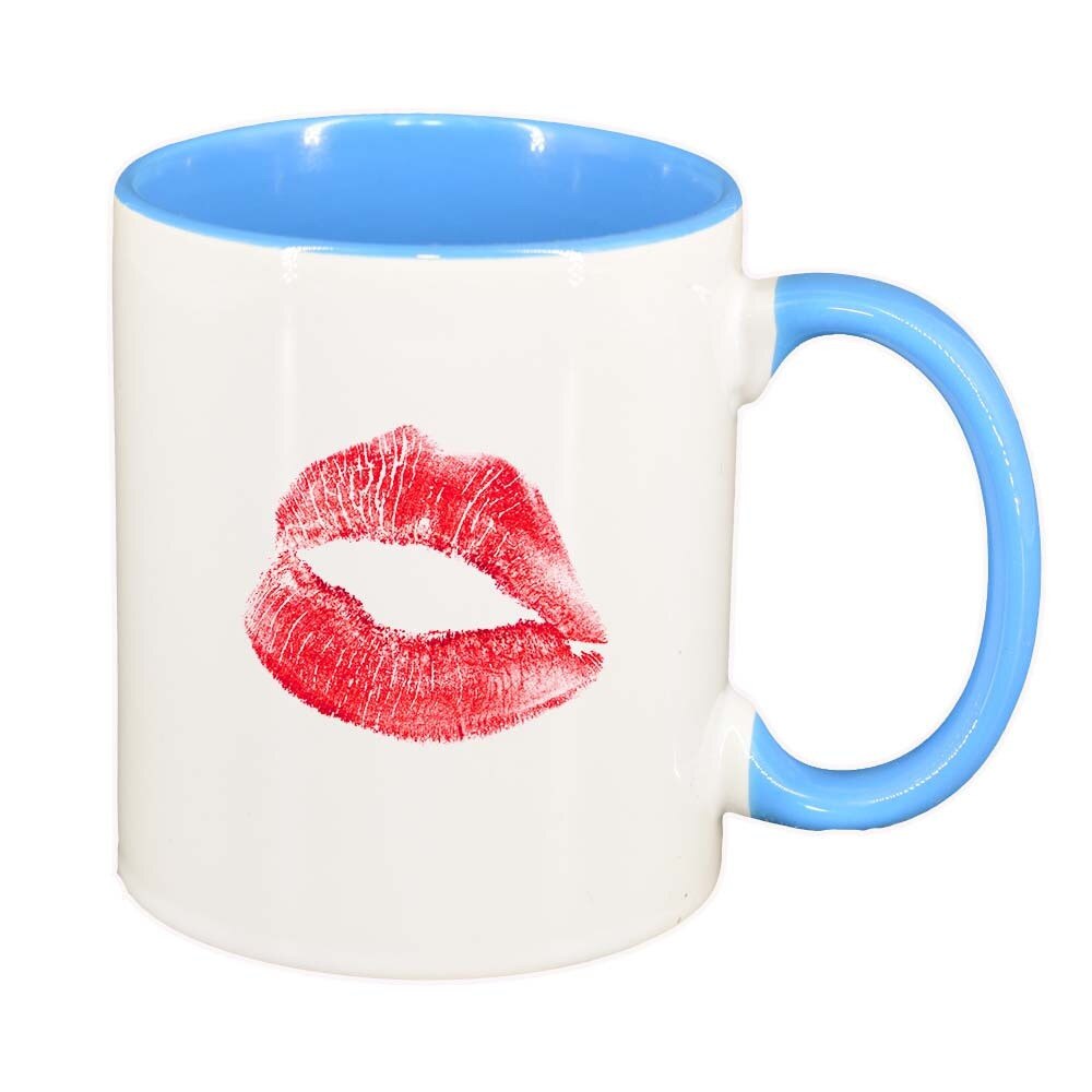 Cana Lips, interior albastru, 330ml, D324