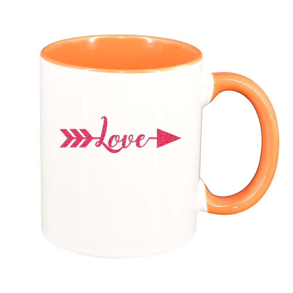 Cana Love, interior portocaliu, 330ml, D337