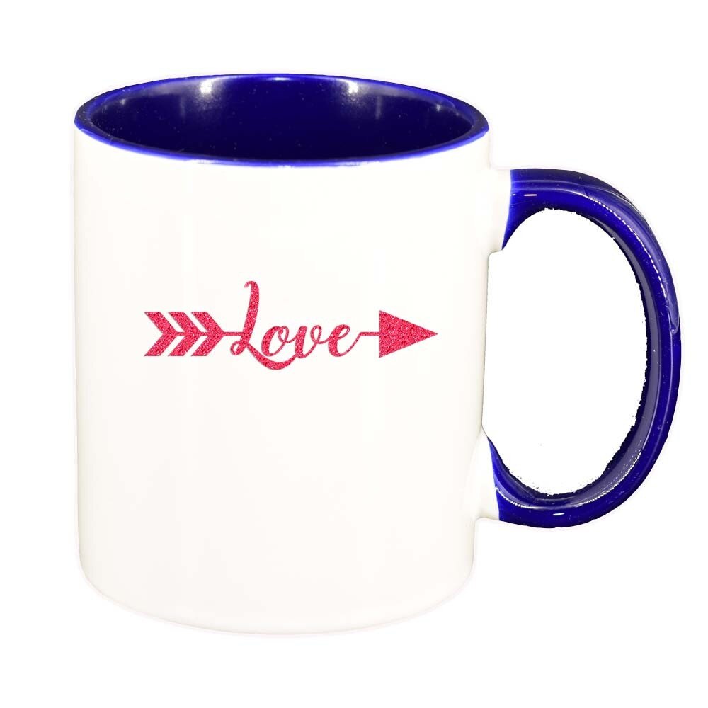 Cana Love, interior albastru inchis, 330ml, D337