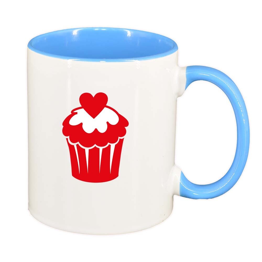 Cana Muffin, interior albastru, 330ml, D334