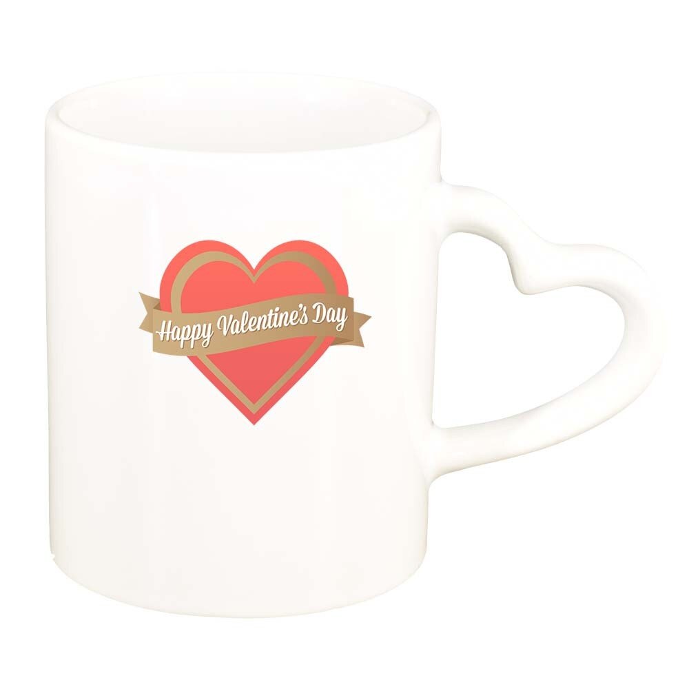 Cana Love, alb, maner inima, 330ml, D336