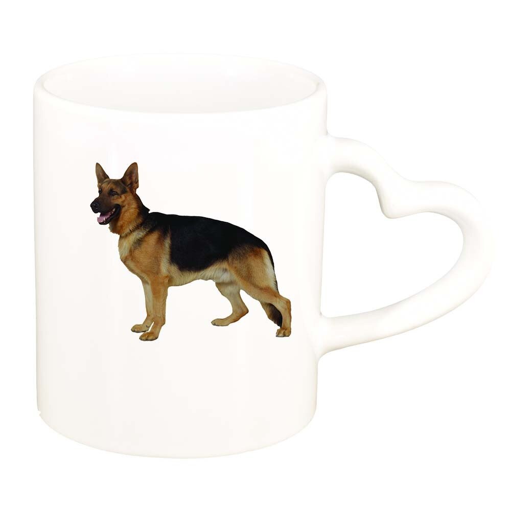 Cana Dog, alb, maner inima, 330ml, D349