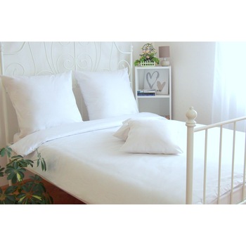 Lenjerie de pat, 4 piese, Partener Tex, Pat Matrimonial, din bumbac 100% Ranforce, Alb Lenjerie de pat, 4 piese, Partener Tex, Pat Matrimonial, din bumbac 100% Ranforce, Alb