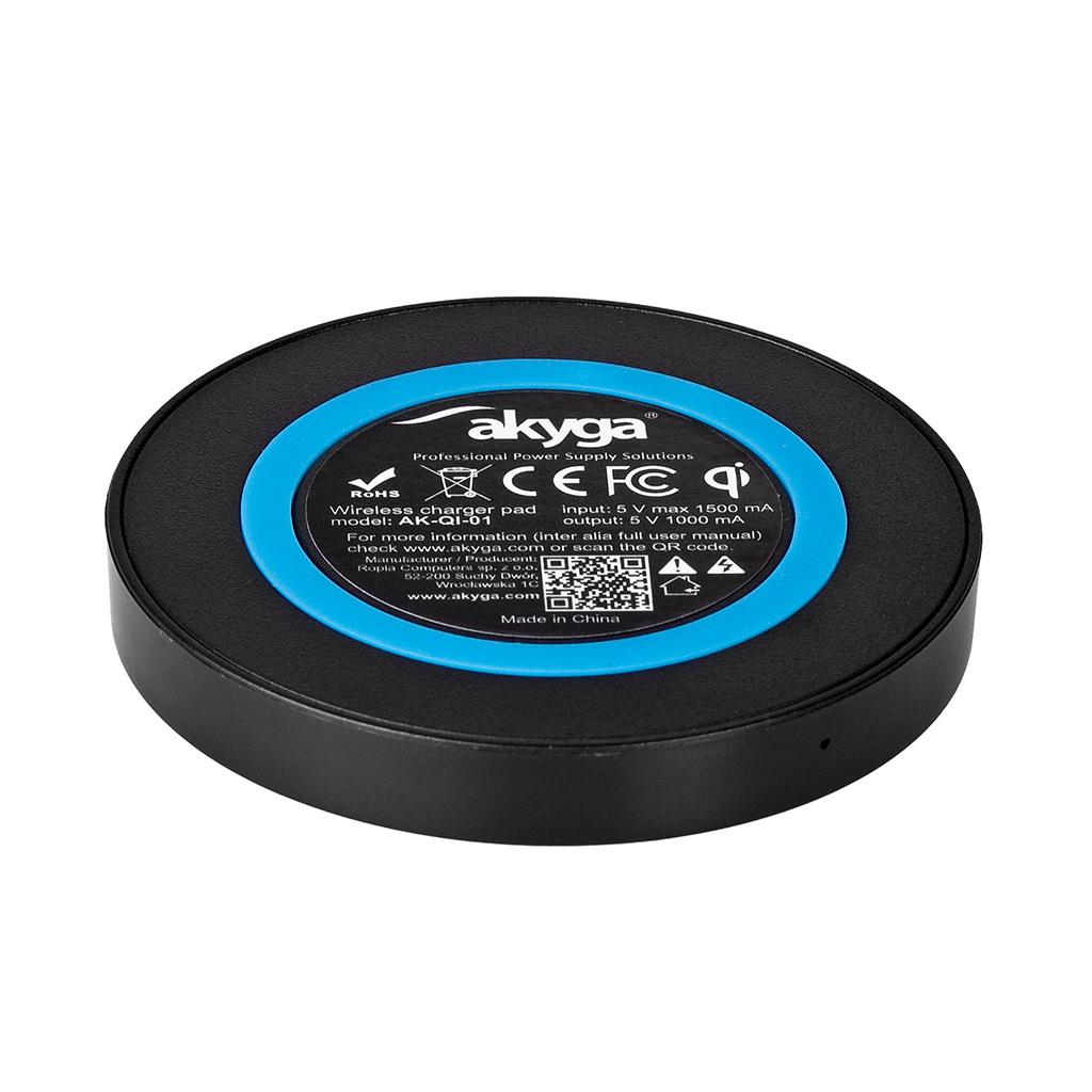 Incarcator wireless Akyga AK-QI-01, 5V, 1000mA