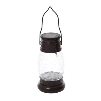 Lampa solara LED, ATS , felinar de gradina, metal, sticla, 31 cm Lampa solara LED, ATS , felinar de gradina, metal, sticla, 31 cm