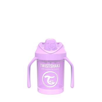 Cana de antrenament bebe, Mini Cup, Pastel Purple, 230 ml, 4luni + cu capac, 2 x 100 ml Cana de antrenament bebe, Mini Cup, Pastel Purple, 230 ml, 4luni + cu capac, 2 x 100 ml