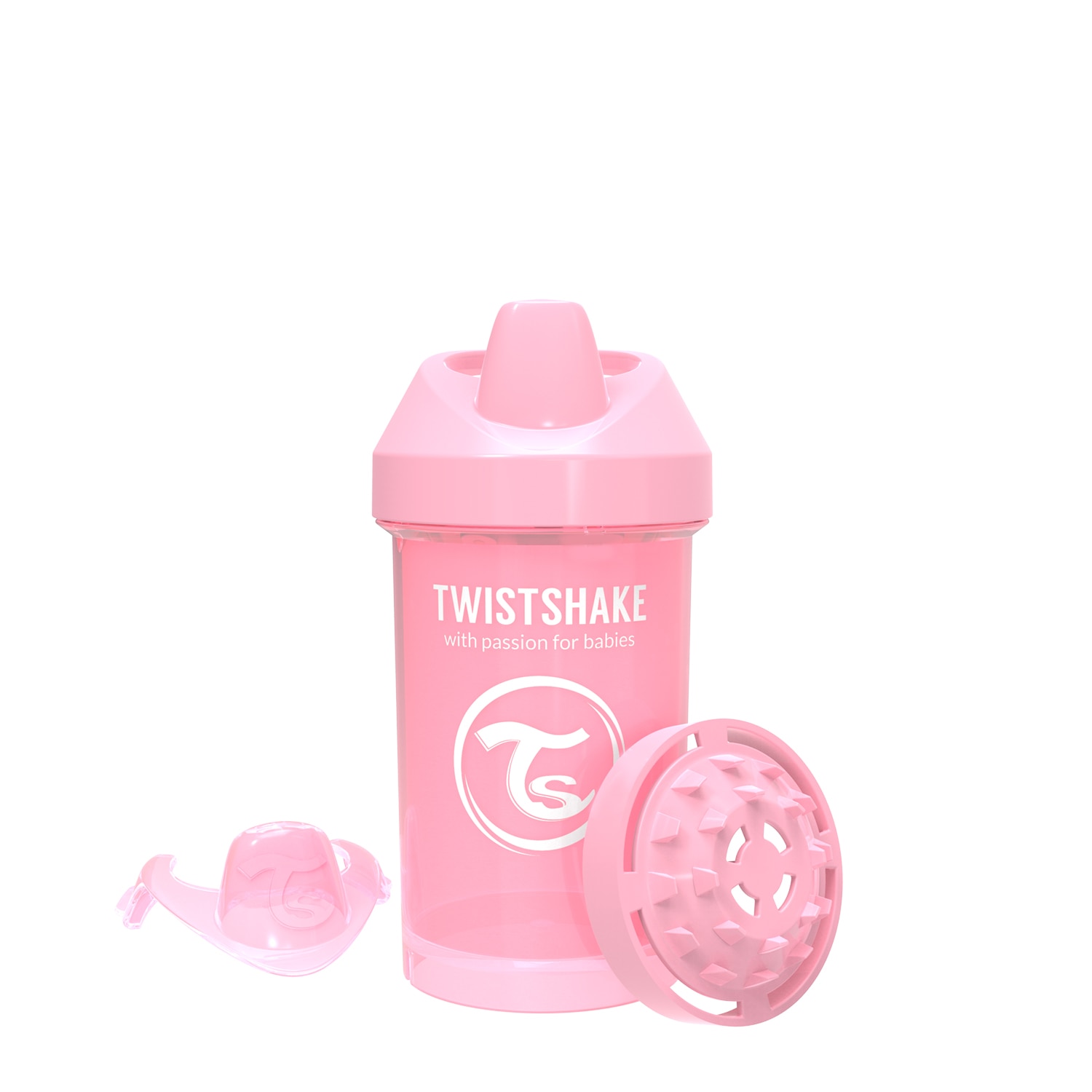 Cana de antrenament bebe, Crawler Cup, Pastel Pink, 300 ml, 8 luni +
