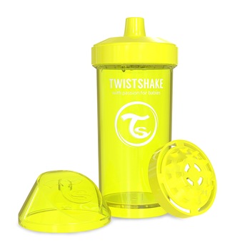 Cana de antrenament bebe, Kid Cup, Yellow, 360 ml, 12 luni + Cana de antrenament bebe, Kid Cup, Yellow, 360 ml, 12 luni +
