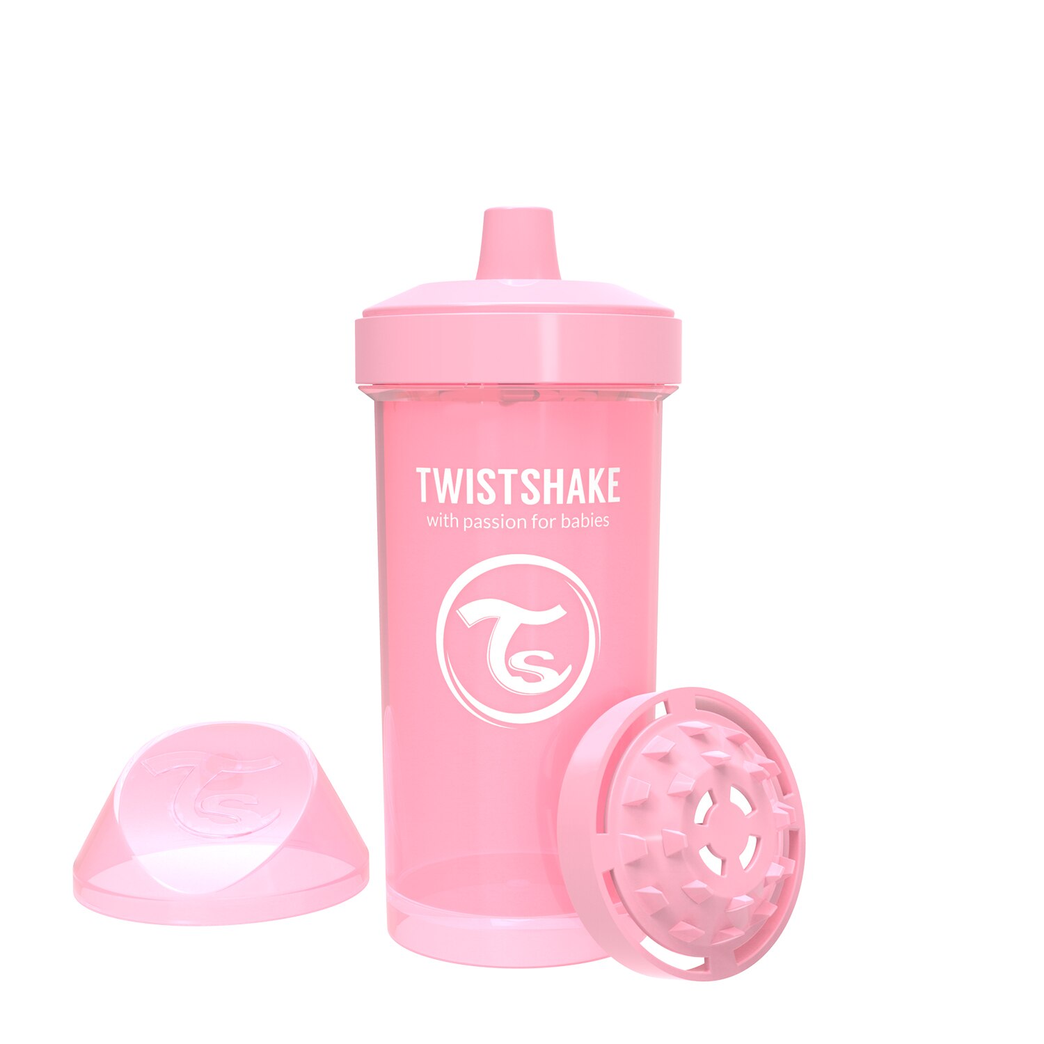 Cana de antrenament bebe, Kid Cup, Pastel Pink, 360 ml, 12 luni +