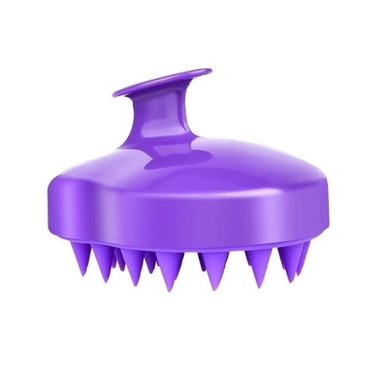 Perie mov pentru curatarea scalpului,Beyoutiful, din silicon, recomandata tuturor inclusiv copiilor,curatare delicata, maseaza, elimina eficient excesul de sebum, fara baterii, rezistenta la apa