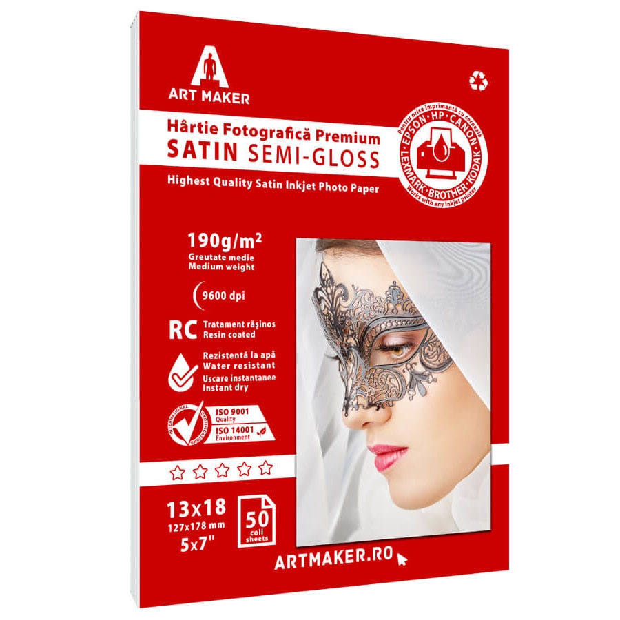 Hartie foto Art Maker Satin, Premium, 190g/mp, rc, 13×18 cm, 50 coli