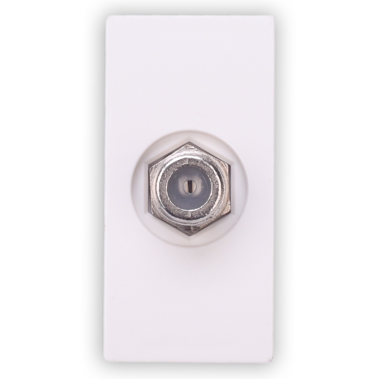 Priza TV tip F, Hoff, modulara - 1, culoare alba, 44 x 22 x 27 mm