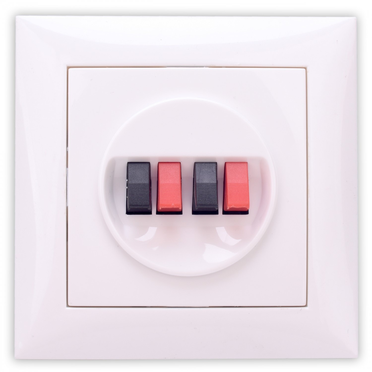 Priza audio Hoff, 4 cai, conector clips, rama inclusa, 82 x 82 x 40 mm