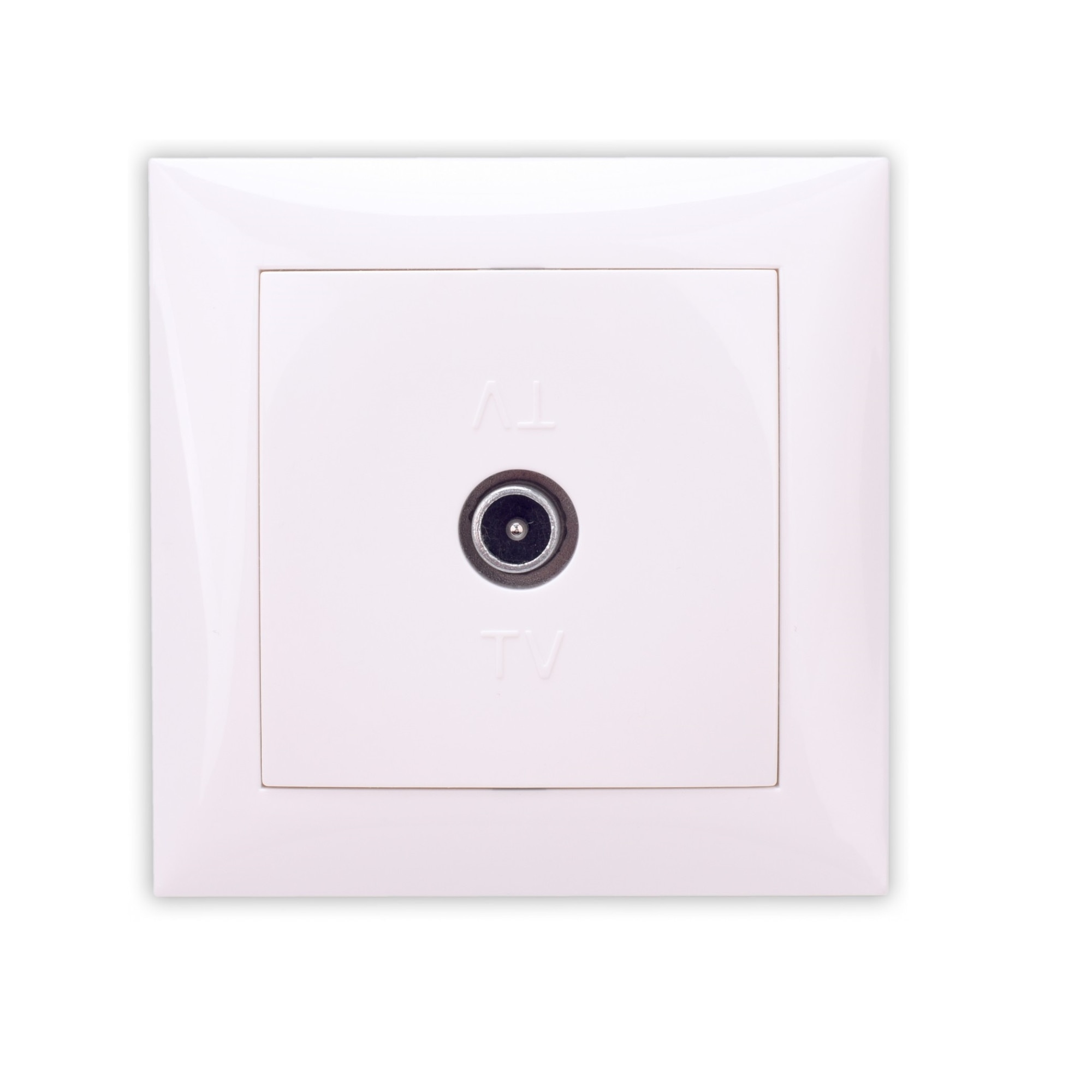 Priza TV capat, Hoff, culoare alba, 82 x 82 x 34 mm