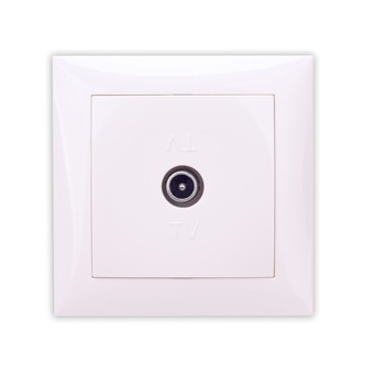 Priza TV capat, Hoff, culoare alba, 82 x 82 x 34 mm Priza TV capat, Hoff, culoare alba, 82 x 82 x 34 mm