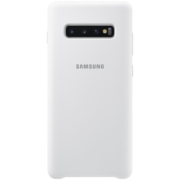 Husa de protectie Samsung Silicone pentru Galaxy S10 Plus G975, White